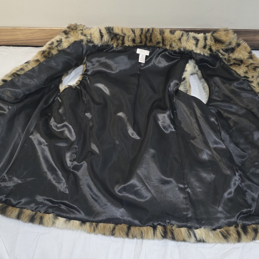 Chico's Leopard Faux Fur Vest in Tan and Black - Picture 3 of 4